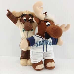 Seattle Mariners Moose Mascot Coin Bank & Plush MLB Collectible Vintage Style